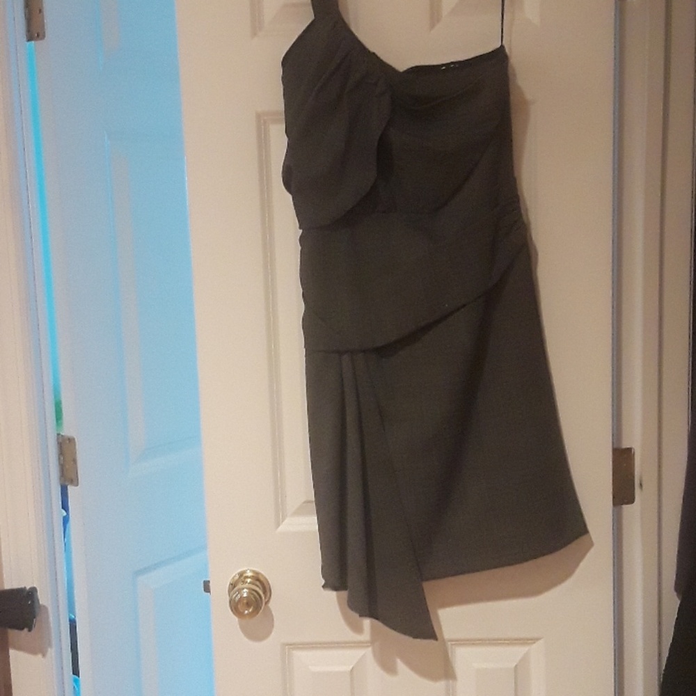 Nicole miller asymmetrical grey dress size 6 - Picture 2 of 5